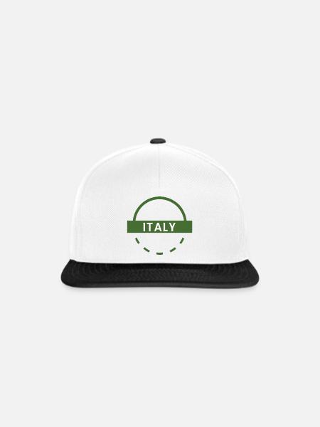 Italiengrünes Emblem - Snapback Cap - Weiß/Schwarz