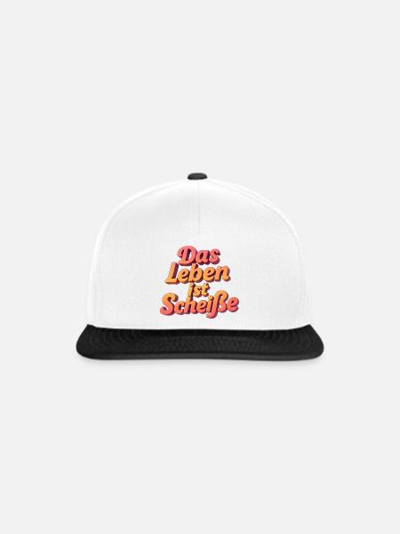 Das Leben ist Scheiße - Snapback Cap - Weiß/Schwarz