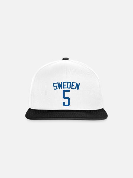 Schweden 5 – Sportdesign - Snapback Cap - Weiß/Schwarz