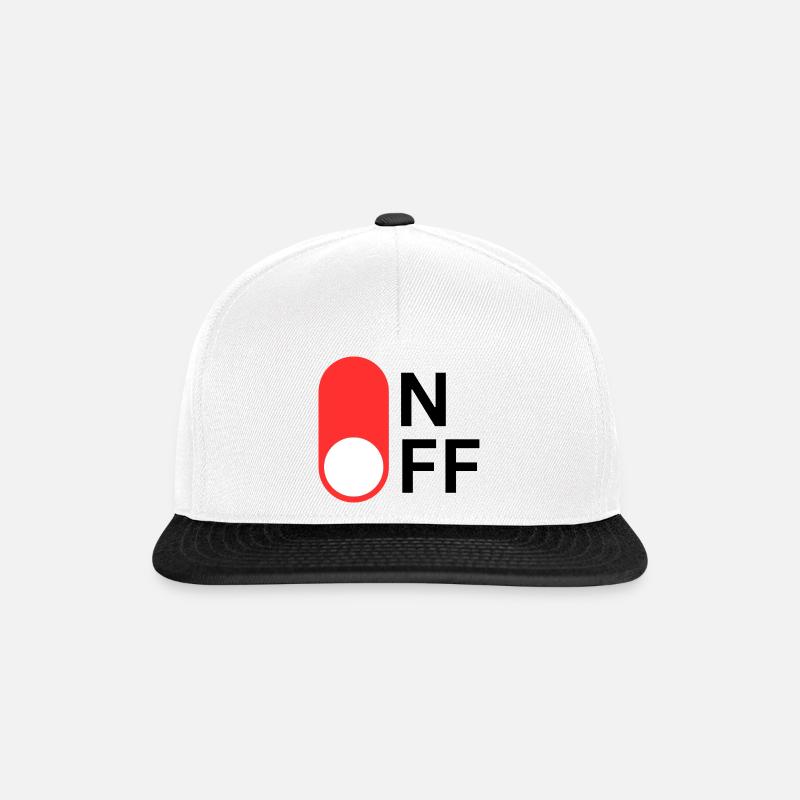 ON / OFF Modus - Snapback Cap - Weiß/Schwarz