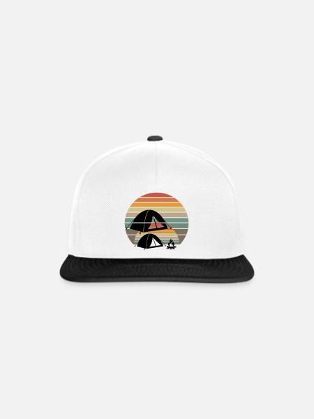 Camping Retro Sonnenuntergang - Snapback Cap - Weiß/Schwarz