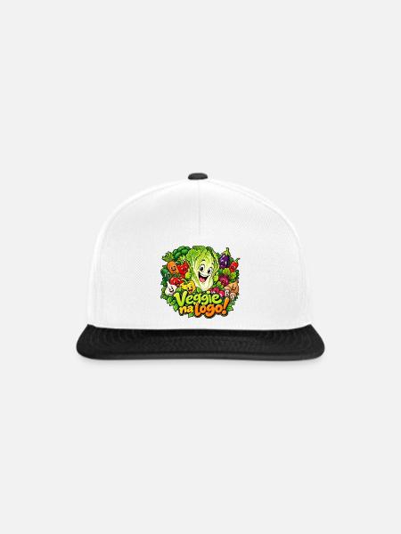 Lustiger Chinakohl - Snapback Cap - Weiß/Schwarz