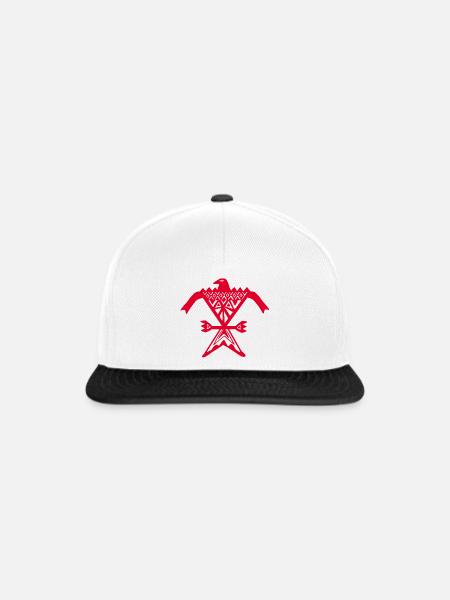 Totemadler (Rot) - Snapback Cap - Weiß/Schwarz