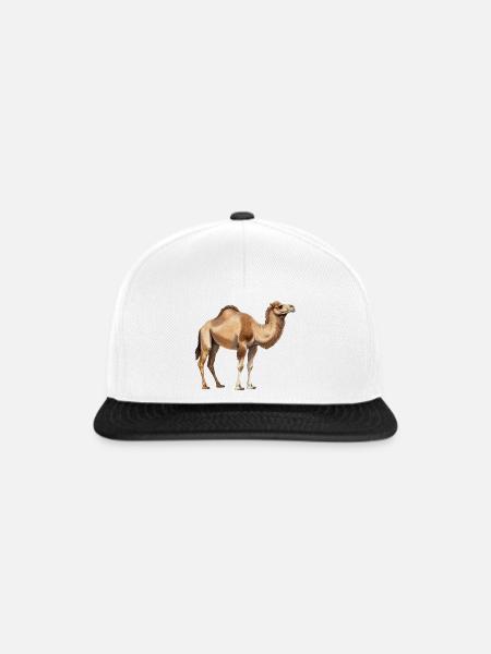 Kamel im aquarell Stil Geschenkidee - Snapback Cap - Weiß/Schwarz