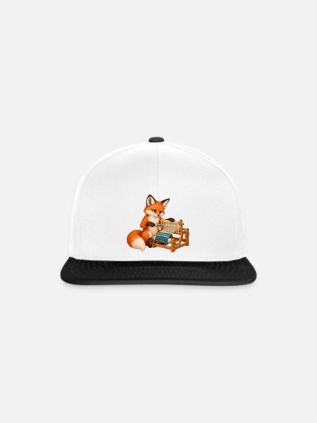 Fuchs webt am Gatterkamm - Snapback Cap - Weiß/Schwarz