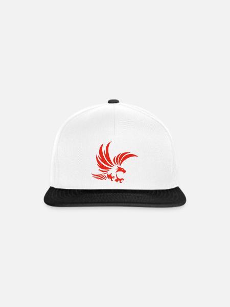 Roter Totemadler - Snapback Cap - Weiß/Schwarz