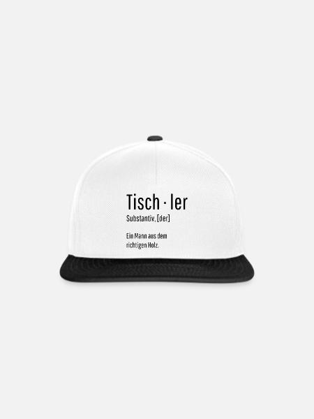 Tischler Substantiv Definition Holz Geschenk - Snapback Cap - Weiß/Schwarz