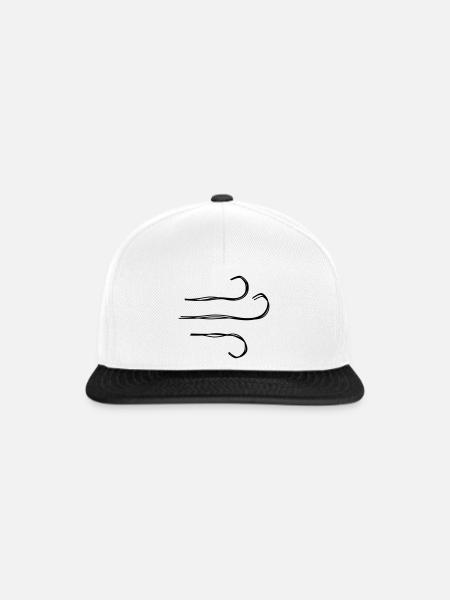 Wind handgezeichnet - Snapback Cap - Weiß/Schwarz