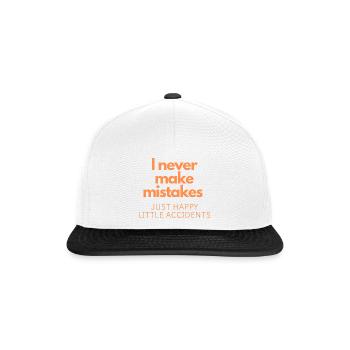 No Mistakes, Just Little Accidents - Snapback Cap - white/black - Front