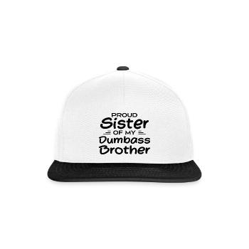 Stolze Schwester meines blöden Bruders - Snapback Cap - Weiß/Schwarz - Vorne