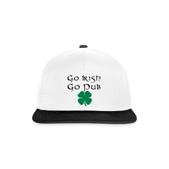 St Patricks Day Pub Irland irisch - Snapback Cap - Weiß/Schwarz - Vorne