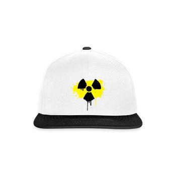 Radioaktiv Zeichen als Graffiti - Snapback Cap - Weiß/Schwarz - Vorne