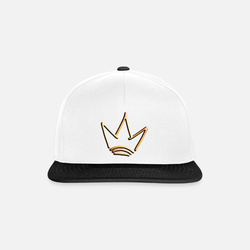 Krone gold rot mit Schatten, einfach, freigestellt - Snapback Cap - Weiß/Schwarz