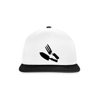 Garden tools shepje and rake - Snapback Cap - white/black - Front