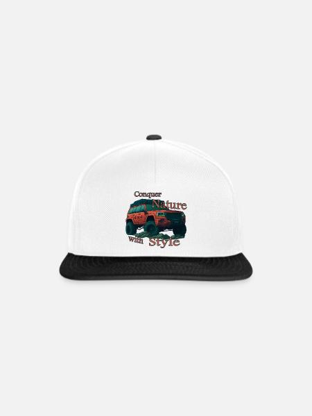 Offroad-Fahrzeug - Natur Enthusiast - Snapback Cap - Weiß/Schwarz