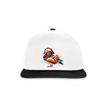 Mandarin duck - Snapback Cap - white/black - Front