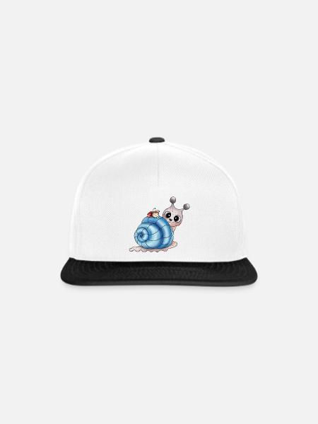 schneckenhaus blau - Snapback Cap - Weiß/Schwarz