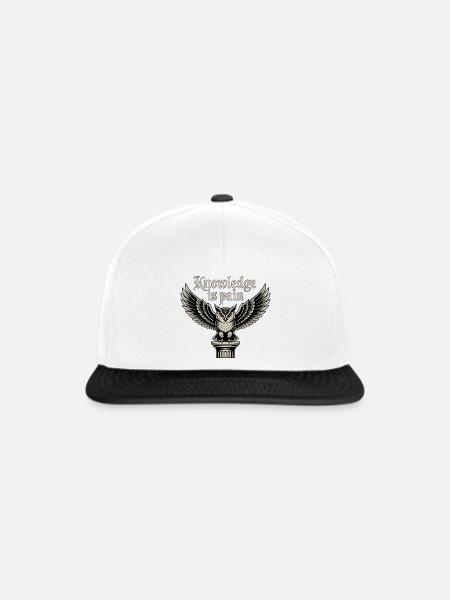 Wissen ist Schmerzeule - Snapback Cap - Weiß/Schwarz
