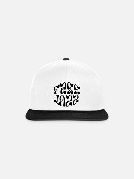 Wellenförmiges Free-Jazz-Logo-Design - Snapback Cap - Weiß/Schwarz