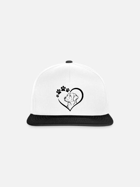Labrador Retriever Zeichnung - Snapback Cap - Weiß/Schwarz