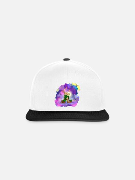 Stern-Sucher Hase - Snapback Cap - Weiß/Schwarz