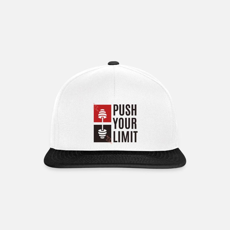 Grenzen verschieben – Designmotivation, Sport - Snapback Cap - Weiß/Schwarz