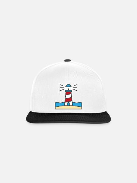 Leuchtturm am Meer - Snapback Cap - Weiß/Schwarz