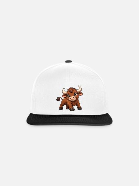 Stier Sternzeichen Kawaii - Snapback Cap - Weiß/Schwarz