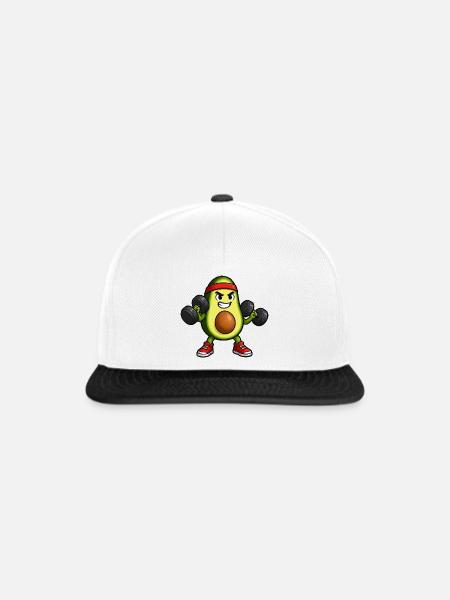 Avocado Fitnesskraft im Gym - Snapback Cap - Weiß/Schwarz