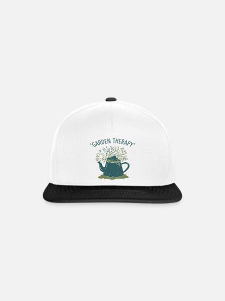 Garten Therapie Teekanne - Snapback Cap - Weiß/Schwarz