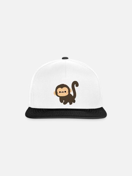 Spider Monkey Cartoon Charm - Snapback Cap - Weiß/Schwarz