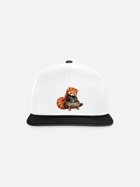 Roter Panda töpfert eine Mondtasse - Snapback Cap - Weiß/Schwarz