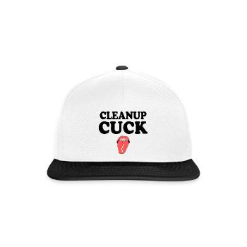 Cuckold clean up - Snapback Cap - Weiß/Schwarz - Vorne