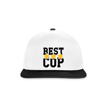 Polizist / Justiz / Polizei / Gewehr - Snapback Cap - Weiß/Schwarz - Vorne