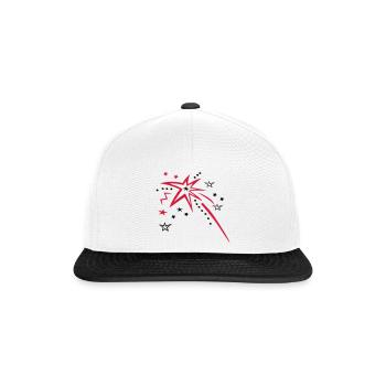 Feuerwerk mit vielen Sternen - Snapback Cap - Weiß/Schwarz - Vorne