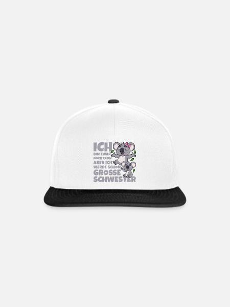 Große Schwester Koala Koalas Geschwister Mädchen - Snapback Cap - Weiß/Schwarz