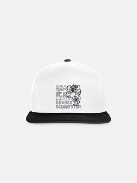 Bald Große Schwester Koala Geschwister Mädchen - Snapback Cap - Weiß/Schwarz