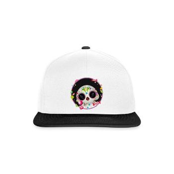 Cute Sugar Skull in candy frame - Snapback Cap - white/black - Front