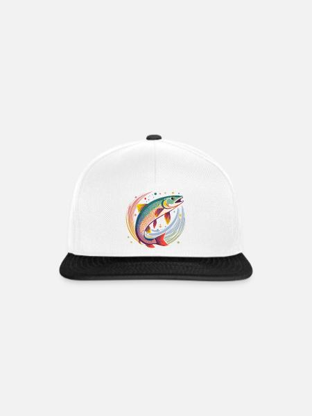 Forelle im Wasser - Snapback Cap - Weiß/Schwarz