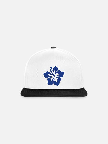 Hibiscus Flower - Blue - Snapback Cap - Weiß/Schwarz