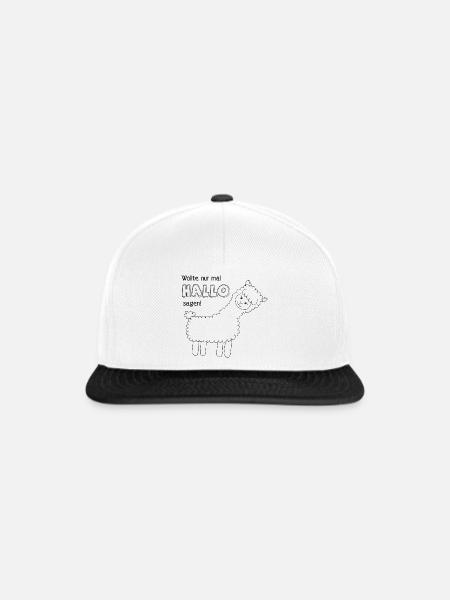 Kleiner Alpaka-Gruß - Snapback Cap - Weiß/Schwarz