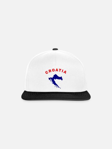 Kroatien-Karte - Snapback Cap - Weiß/Schwarz