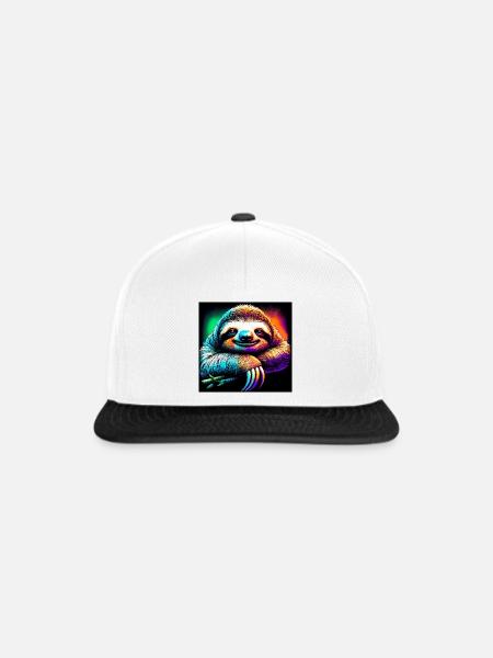 Faultier - Snapback Cap - Weiß/Schwarz