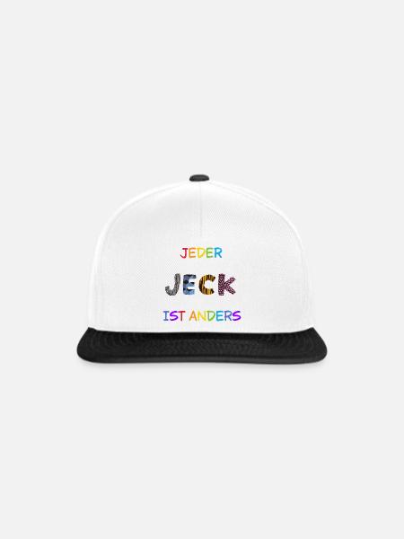 Jeder-Jeck-ist-anders - Snapback Cap - Weiß/Schwarz