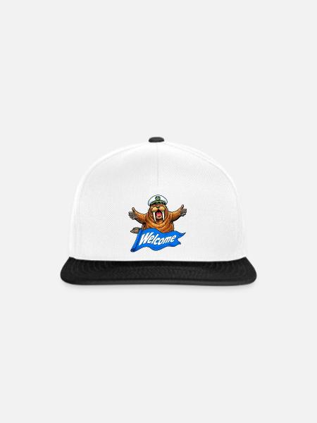 Fröhliches Walross - Snapback Cap - Weiß/Schwarz