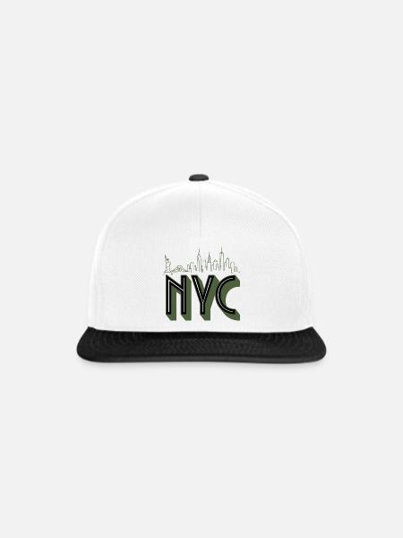 NYC Skyline Silhouette - Snapback Cap - Weiß/Schwarz
