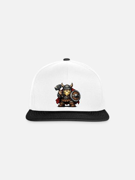 Wikinger Zwerg - Snapback Cap - Weiß/Schwarz