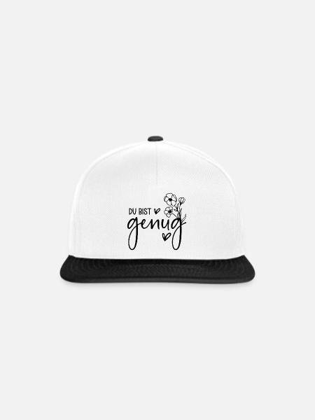 Du bist genug  - Snapback Cap - Weiß/Schwarz