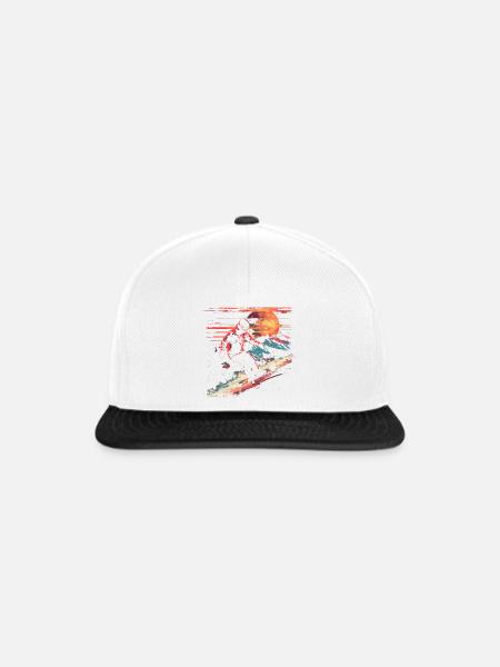 Snowboarder Vaporwave - Snapback Cap - Weiß/Schwarz