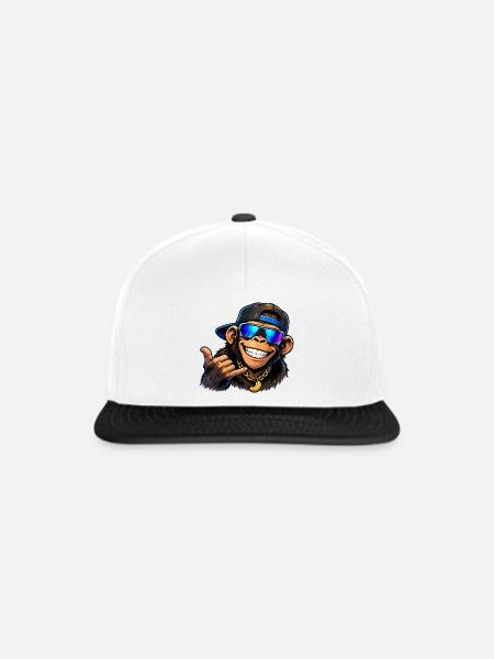 affe-cool - Snapback Cap - Weiß/Schwarz